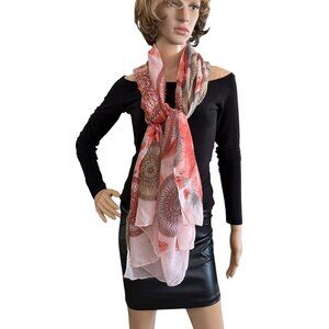 Floral Print Sheer Scarf Wrap Shawl Scarf Rectangle 71in x 29in